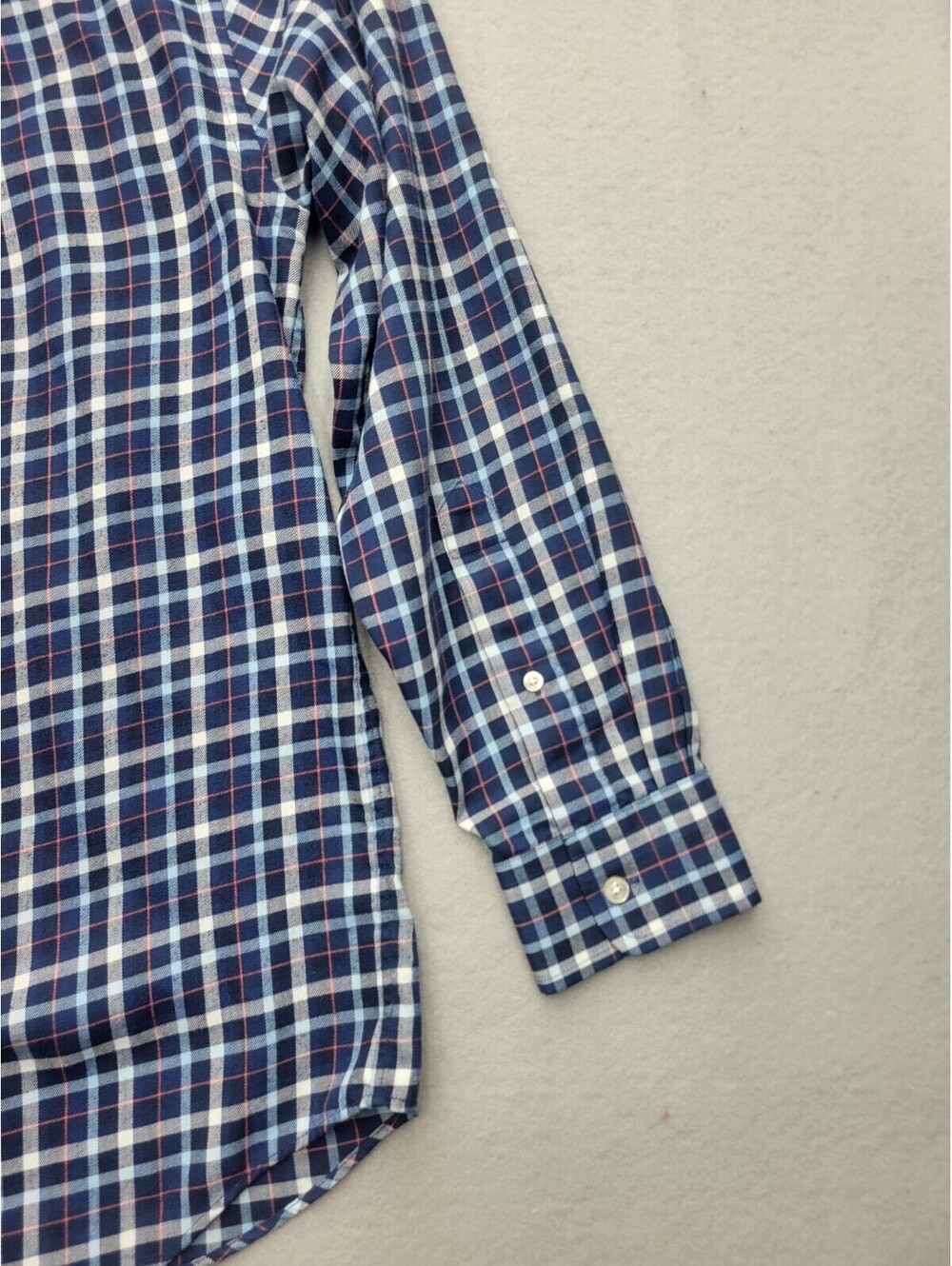 Vineyard Vines Men's Button-Up Medium Blue Long Sleeve Plaid Polyester Tucker - Picture 9 of 10
